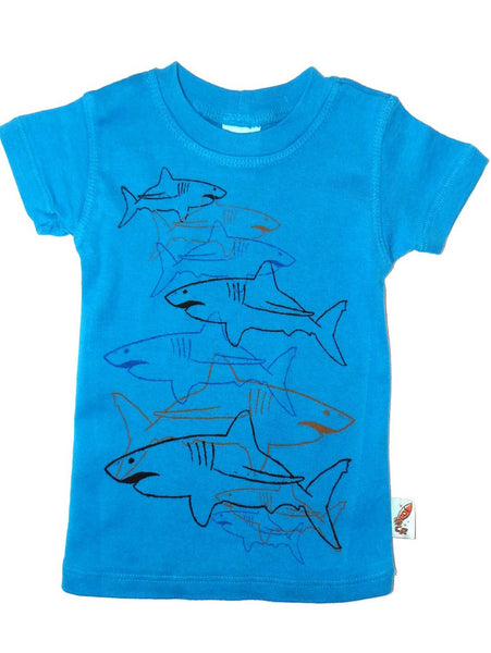 Charlie Rocket Linear Sharks Infant Short Sleeve Shirt