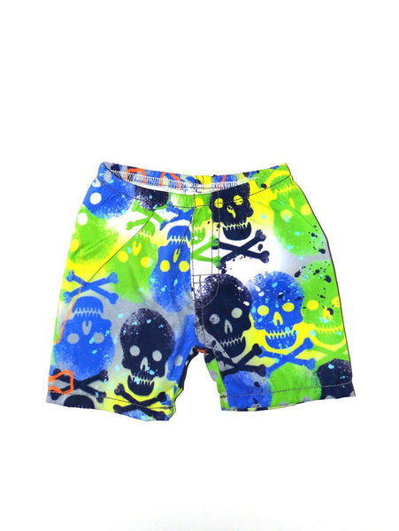 Charlie Rocket Painted Skulls Infant Swim Shorts