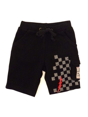 Mini Monster Black French Terry Cargo Shorts